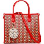 Tote bags rojas de poliuretano rebajadas con logo Valentino by Mario Valentino para mujer 