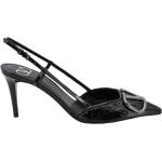 Sandalias negras de cuero de tiras con tacón de aguja Valentino Garavani con flecos talla 41,5 para mujer 