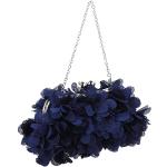 Bolsos azules de policarbonato de mano con estampados floreados para mujer 