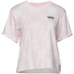Camisetas rosa pastel de algodón de manga corta manga corta con cuello redondo de punto Vans talla L para mujer 