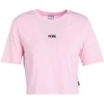 Camisetas rosas de algodón de manga corta manga corta con cuello redondo de punto Vans talla XS para mujer 