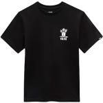 Camisetas negras de algodón de manga corta infantiles rebajadas floreadas Vans para niño 