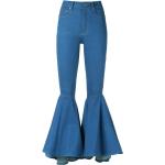 Jeans stretch azules de algodón rebajados talla L para mujer 