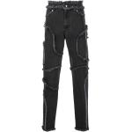 Jeans pitillos negros de algodón rebajados ancho W26 talla XXS para mujer 