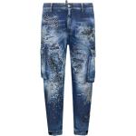 Jeans stretch azules de poliester ancho W44 desgastado Dsquared2 con tachuelas para hombre 