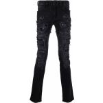 Jeans pitillos negros de poliester rebajados ancho W27 largo L28 con logo Philipp Plein para hombre 
