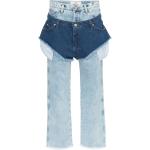 Jeans azules de algodón de corte recto rebajados ancho W34 largo L36 Natasha Zinko talla XS para mujer 
