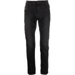 Jeans stretch negros de poliester ancho W30 largo L36 con logo Diesel para hombre 