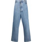 Pantalones azules de algodón de tiro bajo rebajados ancho W31 largo L32 con logo Ami Paris para mujer 