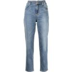 Jeans desgastados azules de algodón rebajados con logo talla S para mujer 
