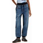 Jeans stretch azules de felpa desgastado Desigual rotos talla XL para mujer 