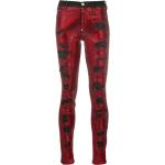 Jeans pitillos rojos de poliester rebajados ancho W25 con logo Philipp Plein para mujer 