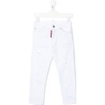 Jeans casual infantiles blancos de algodón informales con logo Dsquared2 8 años 