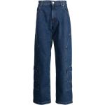 Jeans cargo azules de algodón con logo Trussardi para hombre 