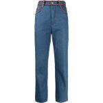 Jeans azules de algodón de corte recto con logo chanel con trenzado talla S para mujer 