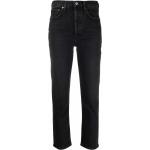 Jeans orgánicos negros de viscosa de corte recto ancho W29 largo L30 de materiales sostenibles para mujer 