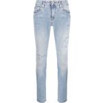 Jeans pitillos azules de algodón rebajados ancho W31 largo L32 MOSCHINO Love Moschino para mujer 