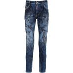 Jeans desgastados azules de poliester rebajados desgastado Dsquared2 con motivo de flores talla XL para hombre 