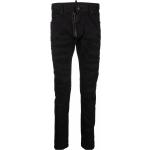 Jeans pitillos negros de algodón rebajados con logo Dsquared2 