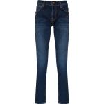 Jeans stretch orgánicos azules de algodón ancho W30 largo L32 con logo Nudie de materiales sostenibles para hombre 