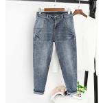 Jeans desgastados grises de poliester de verano Novio tallas grandes vintage desgastado talla 3XL para mujer 