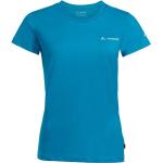 Camisetas deportivas orgánicas azules de algodón rebajadas Vaude talla XL de materiales sostenibles para mujer 