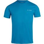 Camisetas deportivas orgánicas azules de algodón rebajadas con logo Vaude talla S de materiales sostenibles para hombre 