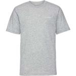Camisetas estampada grises de algodón rebajadas con logo Vaude talla L de materiales sostenibles para hombre 