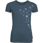 Camisetas deportivas azules de poliester rebajadas de verano Vaude talla S de materiales sostenibles para mujer 