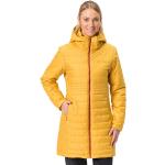 Abrigos amarillos de poliester con capucha  rebajados transpirables acolchados Vaude Moena talla XL de materiales sostenibles para mujer 