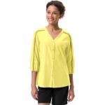 Camisetas deportivas orgánicas amarillas de poliester rebajadas de verano tres cuartos Vaude talla XL de materiales sostenibles para mujer 