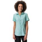 Camisas verdes de poliester de manga corta rebajadas manga corta a cuadros Vaude Tacun talla M de materiales sostenibles para mujer 