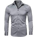 Camisas grises de algodón Tencel de traje  tallas grandes lavable a mano talla M para hombre 