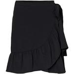 Minifaldas negras de poliamida rebajadas Vero Moda con volantes talla M para mujer 