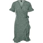 Vero Moda Vmhenna 2/4 Wrap Frill Dress Noos Vestido, Verde (Laurel Wreath), S para Mujer