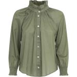 Camisas verde militar de algodón militares con volantes talla L para mujer 