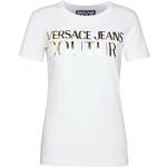 Camisetas blancas de algodón de manga corta manga corta informales VERSACE Jeans Couture talla M para mujer 