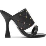 Sandalias negras de cuero rebajadas de verano con tacón más de 9cm VERSACE Jeans Couture con tachuelas talla 35 para mujer 