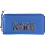 Billetera azules de cuero con logo VERSACE Jeans Couture para mujer 