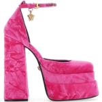 Zapatos rosas de terciopelo rebajados VERSACE talla 36 para mujer 