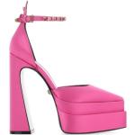 Zapatos rosas de cuero de tacón rebajados de punta puntiaguda con tacón más de 9cm VERSACE talla 37 para mujer 