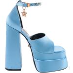 Sandalias azules de denim de tiras rebajadas VERSACE con pedrería talla 39 para mujer 