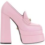 Zapatos rosas de cuero rebajados con tacón más de 9cm VERSACE con pedrería talla 38,5 para mujer 