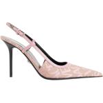 Zapatos destalonados rosas de poliester rebajados con tacón de aguja all over VERSACE talla 35 para mujer 