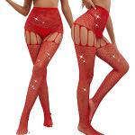 Pantalones rojos de Diamantes de cintura alta para San Valentín con purpurina Talla Única para mujer 