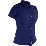 Camisetas azules de poliester de manga corta rebajadas manga corta Vertical talla S de materiales sostenibles para mujer 