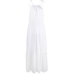 Vestidos blancos de algodón de cuello redondo rebajados con cuello redondo Michael Kors con lazo talla M para mujer 