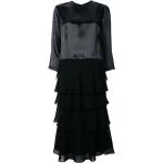 Vestidos negros de poliester de manga tres cuartos tres cuartos con cuello redondo vintage Comme des Garçons talla M para mujer 