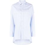 Camisas azules de algodón de manga larga manga larga con escote asimétrico marineras con rayas R13 talla XS para mujer 