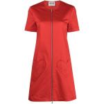 Vestidos rojos de algodón de manga corta manga corta con cuello redondo MOSCHINO talla XL para mujer 